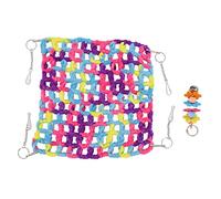 Xyntor Hamster Hammock | Soft Hand Woven Hanging Bed with Hooks for Cage | Small Pet Bed for Hamsters/Sugar Gliders/Parrots | Breathable Woolen Yarn, Multi - Functional (35 * 35CM)