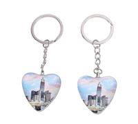 Xyntor Heart Shaped Keychain for Pictures | 2 Pack Double Sided