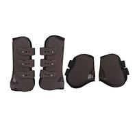Xyntor Horse Leg Boots 4Pcs Set | PU Neoprene Tendon Brace Guards for Jumping/Running/Training | Front & Hind Leg Protection Gear (Set of Brown Front and Back XL)