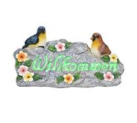 Xyntor Luminous Bird Garden Statue | Fine Carving Synthetic Figurine with Vivid Details | Weather - Proof Outdoor/Indoor Decor | Bright Color Present for Home Desk