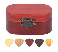 Xyntor Rosewood Guitar Pick Box | Lockable Wooden Storage Holder for 5 Picks | Mini Jewelry Organizer/Desktop Decor/Travel Accessory