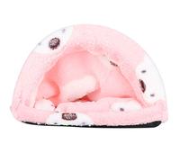Xyntor Small Animal Bed | Winter Warm Hamster House with Cotton Cushion | Cozy Sleeping for Hamsters/Guinea Pigs/Hedgehogs | Flannelette & Sponge, Machine Washable (L)