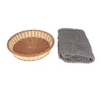Xyntor Small Dog Bed & Cat Bed | Round PP Pet Resting Spot with Removable Wool Blanket | Four Seasons Comfort for Puppies/Kittens/Small Pets | Hand - Woven, Easy to Maintain