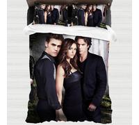XYOK Damon Salvatore Ropa de cama de 135 x 200 cm, artículo para fanáticos de los vampiros, juegos de ropa de cama para niños, 3 piezas, microfibra suave, funda nórdica para adultos, terror (Vampire,