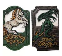 XYQ Lord of The Rings The Prancing Pony and The Green Dragon Pub Signs Set, Handmade Bar Style Sign, Pub Home Office Decorative Sign, 11 X 7 Inch Handmade Bar Style Sign
