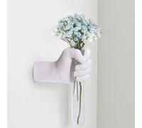 XYQXYQ Escultura creativa para colgar en la pared, jarrones de mano blancos funky, decoración del hogar, esculturas artísticas de mano colgantes con jarrones de tubo de ensayo, estatua única de arte