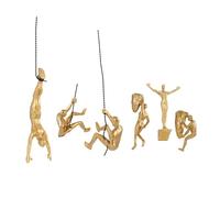 XYQXYQ Escultura de Escalador, Arte Decorativo Moderno para Pared, Arte Creativo de Escalador de óxido Masculino para el hogar (S-Dorado, 6 Piezas)