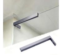 Xyrona Barra Soporte Puerta Ducha Cristal Barra de Soporte en Forma de L para Mampara de Ducha, Barras de Refuerzo para Vidrio en Dorado, Negro, Gris y Plateado, Varilla(Gray,Right)