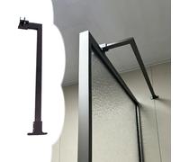 Xyrona Barra Soporte Puerta Ducha Cristal Barra de Soporte para Mampara de Ducha de 40-100 cm, Varilla de Refuerzo para Vidrio de Duchas para Proyectos de Bricolaje(Black,40 cm (15 3/4 in))