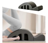 Xyrona Tracción Lumbar Estirador de Espalda Curvo con Agarre Seguro, Banco de Soporte Lumbar Portátil Multifuncional, Camilla de Estiramiento de EPP Resistente de 97 cm(Black)