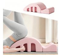 Xyrona Tracción Lumbar Estirador de Espalda Curvo con Agarre Seguro, Banco de Soporte Lumbar Portátil Multifuncional, Camilla de Estiramiento de EPP Resistente de 97 cm(Pink)