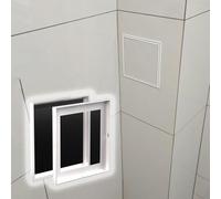 Xyrona Trampilla Pladur Panel de Acceso de Plomería con Azulejos a Presión, Puerta Impermeable Cuadrada Mediana para Espacios de Acceso, Puertas de Ático de Aleación(White,15x20cm/6 x8)