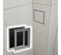 Xyrona Trampilla Pladur Panel de Acceso de Plomería con Azulejos a Presión, Puerta Impermeable Cuadrada Mediana para Espacios de Acceso, Puertas de Ático de Aleación(Gray,15x15cm/6 x6)