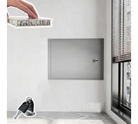 Xyrona Trampilla Pladur Puerta de Acceso Al Panel de Calefacción con Tira Silenciadora, Tapa de Orificio de Pared de 25, 30, 35, 40, 45, 50, 55, 60 cm de Ancho, Puerta Oculta(Gray,W35xH35cm/14 x14)