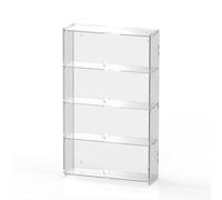 Xyrona Urna Metacrilato Vitrina de Pared para Varias Muñecas Pequeñas. Vitrina Transparente Multicapa con Puerta para Mostrador. Vitrina Acrílica para Ensamblar Objetos de Colección.(4-Layer)