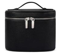 XYRTHSKO Compatible con bolsa de maquillaje, estuche viaje compartimentos y asa, organizador cosméticos portátil, artículos tocador(Black(8 5.5 6 In))