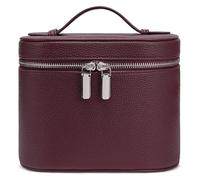 XYRTHSKO Compatible con bolsa de maquillaje, estuche viaje compartimentos y asa, organizador cosméticos portátil, artículos tocador(Burgundy(8 5.5 6 In))