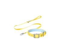 XYRTHSKO Compatible con Correa de Collar Perro Rosa, Colores clásicos y Sencillos(Yellow,XS 1.3x21-26cm)