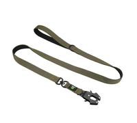 XYRTHSKO Compatible con Correa de Perro Grande 1,5 m Clip táctico Tipo Rana y asa Control Acolchada Metal(Green Leash)
