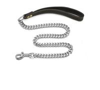 XYRTHSKO Correa for Perro de Oro 18 Quilates con Cadena eslabones cubanos Acero Inoxidable 14 mm Ancho, Compatible Perros pequeños, medianos y Grandes(Silver,14mm-3ft(90cm))