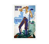 XYSWDD Bondens Dag, Día del Agricultor, Skansen, Estocolmo, Suecia. Póster de viaje vintage en lienzo, pósteres e impresiones estéticas para habitación, dormitorio, oficina, decoración de habitación