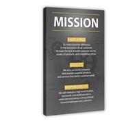 XYSWDD Declaración de misión, equipo inspirador, valores corporativos, símbolo de éxito, cita de motivación de marca, lienzo, decoración de pared, pósteres para el hogar, bar, restaurante, garaje