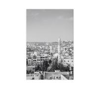 XYSWDD Murales de Palestina en blanco y negro, pósteres de Palestina, fotos de Palestina, lienzo moderno para decoración de pared, impresiones artísticas para sala de estar, dormitorio, 24 x 36