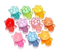 XYTAHDM 10 piezas de mini tortugas de resina brillantes, mini tortugas de resina, pequeños animales marinos brillantes, los mejores regalos de Navidad para familiares y amigos