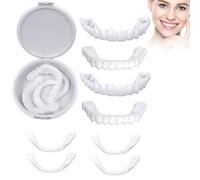 XYTAHDM 2 pares Dentaduras Postizas Ajustables, Dientes Postizos Temporales,Carillas Dentales,Carillas Dentales, Dentaduras Postizas Instantáneas,Dentadura Postiza Perfecta, Hombres, Mujeres
