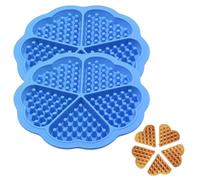 XYTAHDM 2 Piezas Molde de Silicona para Gofres,Moldes Reposteria Silicona,Molde para Muffins de Panqueques de 5 Cavidades,para Tarta Muffin Cocina Herramientas Accesorios de Cocina (Azul)