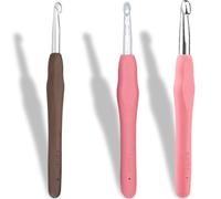 XYTAHDM 3 Piezas Agujas de ganchillo 6 8 mm, Set de ganchillos, Agujas de ganchillo, agujas de ganchillo de encaje con mango suave, agujas de ganchillo finas ergonómicas de TPR, Set de ganchillo