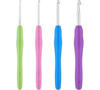 XYTAHDM 4Pcs 2 mm agujas de ganchillo, ganchillo conjunto, ganchos de ganchillo de encaje con mango suave, ergonómico TPR ganchos de ganchillo fino, ganchillo conjunto para principiantes