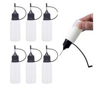 XYTAHDM 6 Piezas Aplicadores de Botellas de plástico de precisión, 10ml Botellas para Dosificación de Pegamento, Botellas Cuentagotas de Plástico (Negro)