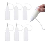 XYTAHDM 6 Piezas Aplicadores de Botellas de plástico de precisión, 10ml Botellas para Dosificación de Pegamento, Botellas Cuentagotas de Plástico (Blanco)