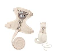 XYTAHDM pieza Correa de Conejo,120cm,Accesorios de Conejo, Arneses, Collares Y Correas Para Animales Pequeños, Arnés Con Correa, Arnés de Conejo,Correa ajustable para mascotas,para 1-1,5 kg(beige)