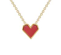 XYTDM Collar con colgante de amor chapado en oro rosa con diamantes completos para mujer, con circonita cúbica blanca, elegante regalo de joyería para mujer, 0, Metal, Sin gemas