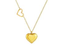 XYTDM Collar con colgante de amor chapado en oro rosa con diamantes completos para mujer, con circonita cúbica blanca, elegante regalo de joyería para mujer, 0, Metal, Sin gemas