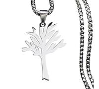 XYTDM Collar de árbol sin hojas, collar con colgante de árbol genealógico, gargantilla de árbol dorado, joyería con colgante de árbol de la naturaleza, regalo, 0, Metal, Sin gemas
