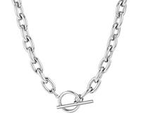 XYTDM Collar de cadena de clip grueso en capas doradas, no se deslustra, collar de cadena de eslabones cubanos, delicado collar de clip de papel dorado, collares de palanca para mujer, 0, Metal, Sin