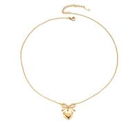 XYTDM Collar de corazón dorado para mujer, delicado collar de corazón en capas, moderno y minimalista, simple y pequeño, collar de gargantilla de cadena para mujer, 0, Metal, Sin gemas