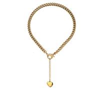 XYTDM Collar de corazón dorado para mujer, delicado collar de corazón en capas, moderno y minimalista, simple y pequeño, collar de gargantilla de cadena para mujer, 0, Metal, Sin gemas