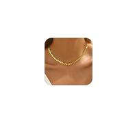 XYTDM Collar de cuentas chapado en oro de 18 quilates para mujer, delicado círculo, moneda, mariposa, estrella, gota, bonita cadena de gargantilla de borla de acero inoxidable de moda, 0, Metal, Sin
