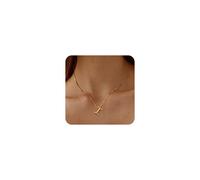 XYTDM Collar de letras de burbujas de oro para mujer, collar de letras de globo relleno de oro de 18 quilates, delicado collar de letras de burbujas iniciales, collar de oro para mujer (I), 0, Metal,