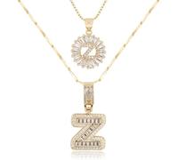 XYTDM Collar personalizado chapado en oro de 14 quilates para mujer, colgante circular redondo de circonita brillante, regalos de joyería delicados y modernos, 0, Metal, Sin gemas
