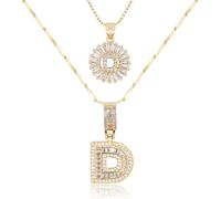 XYTDM Collar personalizado chapado en oro de 14 quilates para mujer, colgante circular redondo de circonita brillante, regalos de joyería delicados y modernos, 0, Metal, Sin gemas