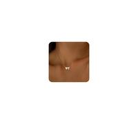XYTDM Collar personalizado con inicial de corazón chapado en oro de 14 quilates para mujer, delicada letra de corazón de circonita cúbica A-Z, fabulosa joyería de regalo de cumpleaños, 0, Metal, Sin