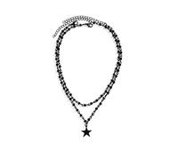 XYTDM Collares con colgante de estrella y cruz en capas negras para mujeres y niñas (S), 0, Metal, Sin gemas