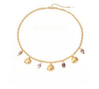 XYTDM Gargantilla ajustable para mujer con colgante de estrella de mar en tono dorado, joyería de playa para vacaciones, moda costera y uso diario casual, 0, Metal, Sin gemas