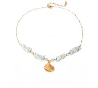 XYTDM Gargantilla ajustable para mujer con colgante de estrella de mar en tono dorado, joyería de playa para vacaciones, moda costera y uso diario casual, 0, Metal, Sin gemas