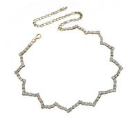 XYTDM Gargantilla brillante para mujer para boda y graduación, cadena de tenis dorada con diamantes de imitación de circonita cúbica, accesorio de moda, 0, Metal, Sin gemas